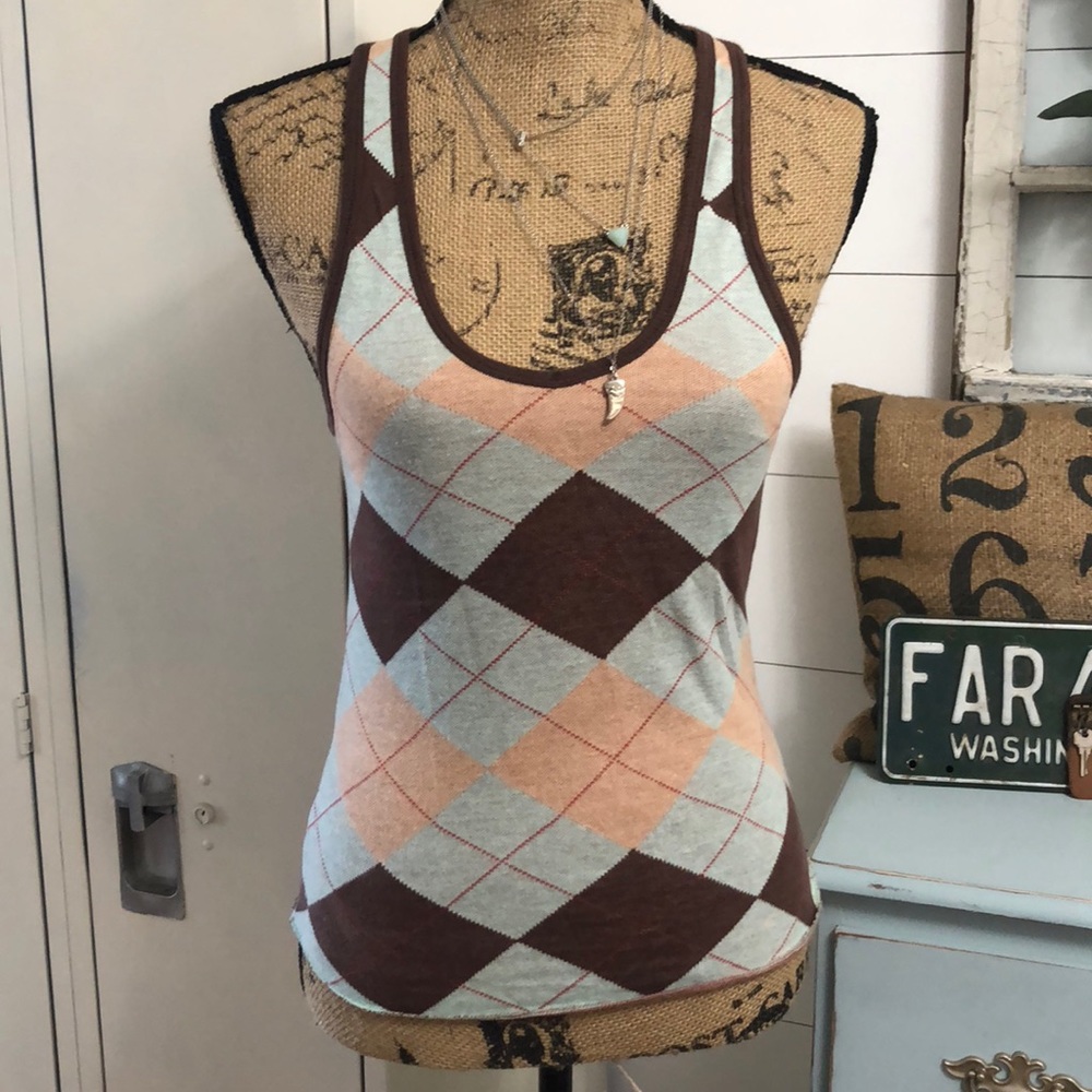 RVCA plaid tank size small